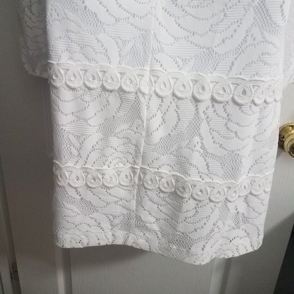 Lilly Pulitzer Zoella Dress Resort White Bungalow Blossom Lace NWT - Picture 6 of 8